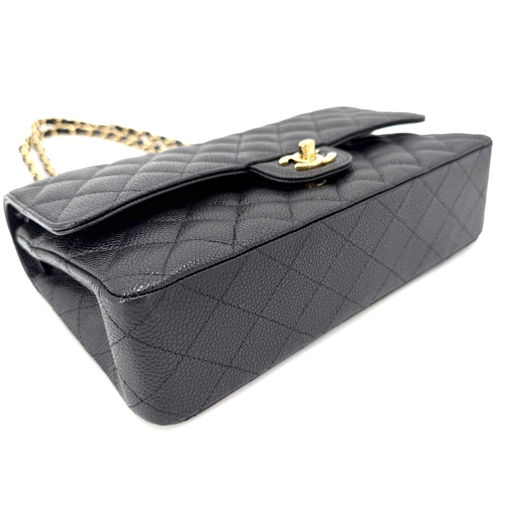 CHANEL シャネル ショルダーバッグ マトラッセ25 ダブルチェーン ココマーク ダブルフラップ キャビアスキン ブラック 黒 ゴールド金具 レディース【中古品】