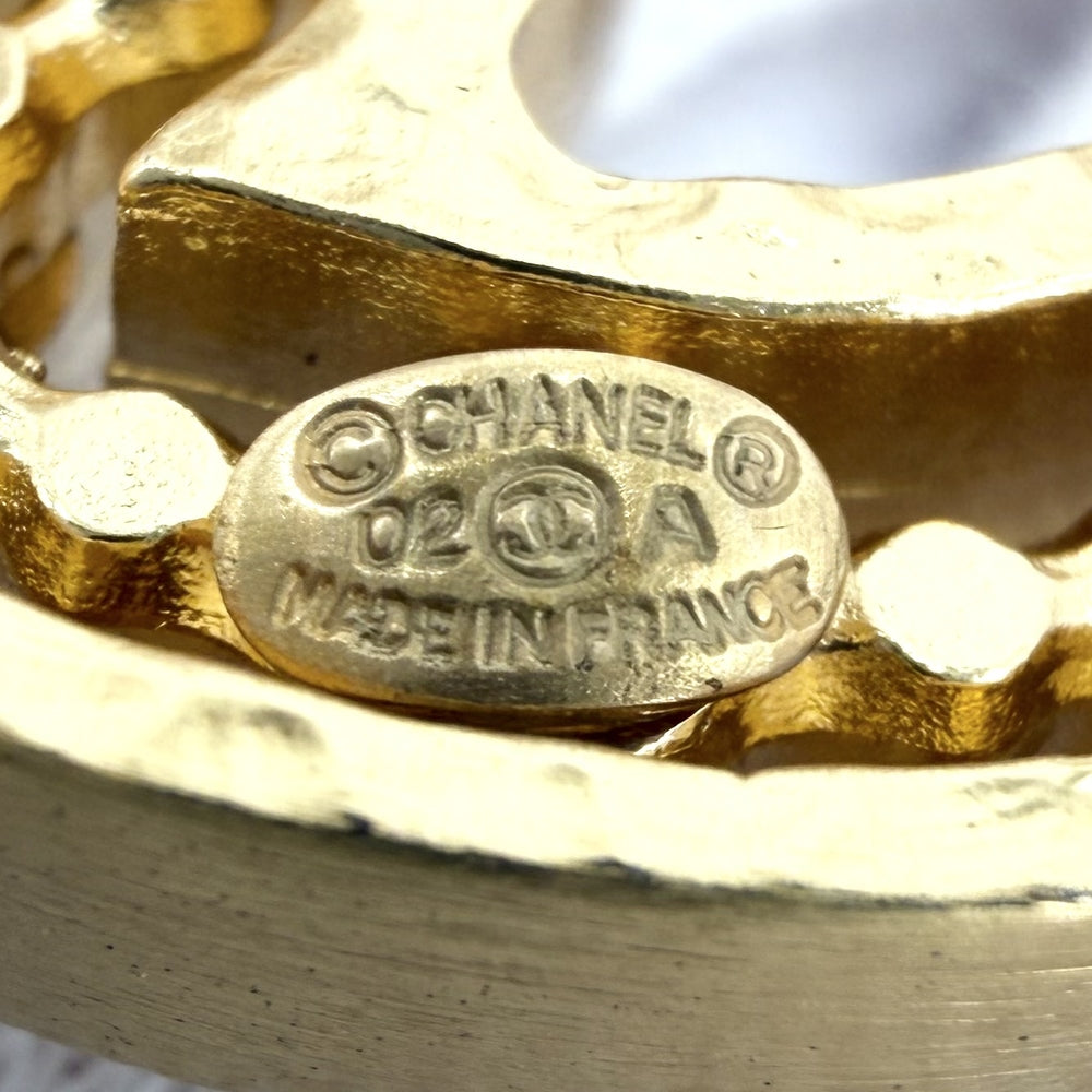CHANEL シャネル ブローチ ココマーク アクセサリー ヴィンテージ GP ラインストーン 02A ゴールド レディース 約12.8g 2002年【中古品】