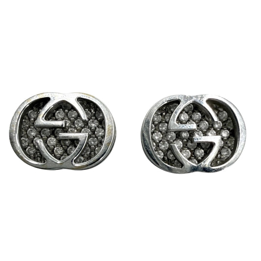 GUCCI グッチ ピアス インターロッキングG アクセサリー ジュエリー 18金WG Au750 K18ホワイトゴールド ダイヤモンド レディース 約4.1g【中古品】