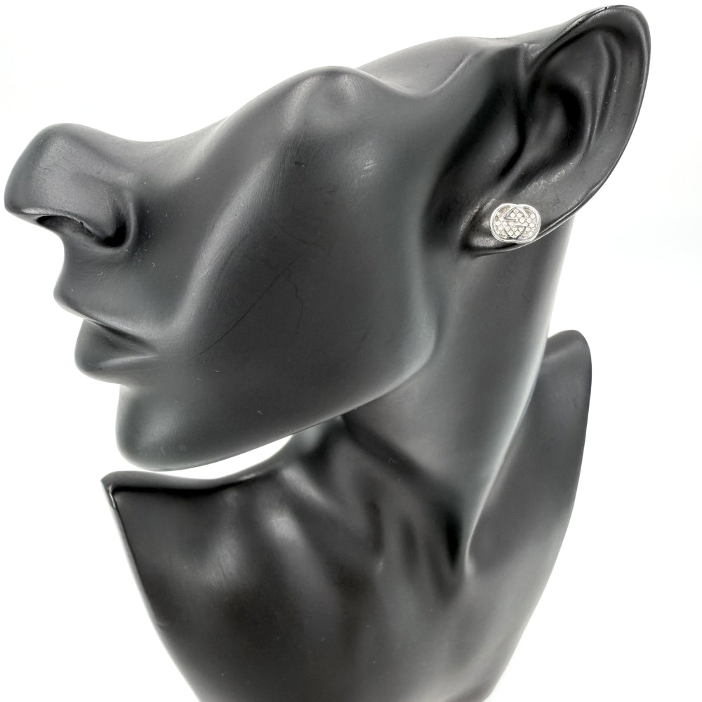 GUCCI グッチ ピアス インターロッキングG アクセサリー ジュエリー 18金WG Au750 K18ホワイトゴールド ダイヤモンド レディース 約4.1g【中古品】