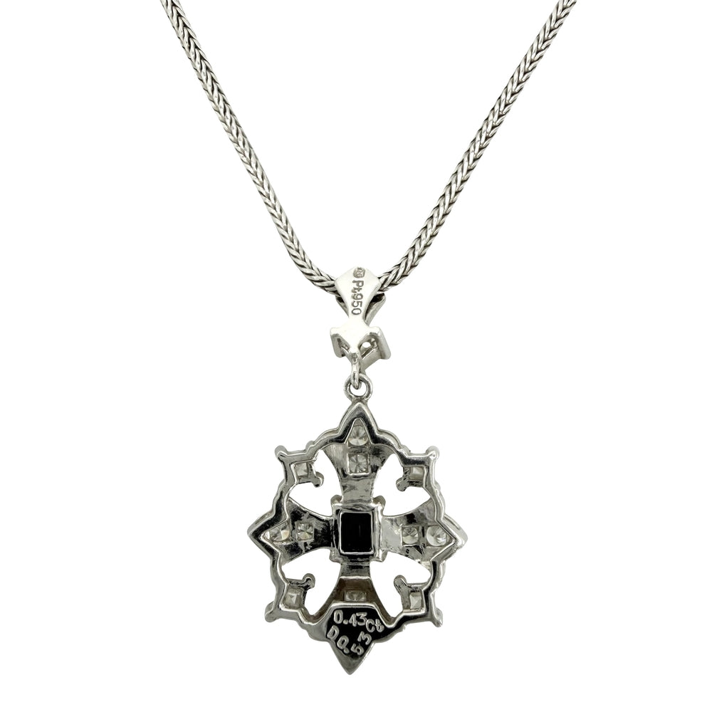 MIKIMOTO ミキモト ネックレス ジュエリー アクセサリー Pt950プラチナ ダイヤモンド0.53ct シルバー レディース 約11.4g【中古品】