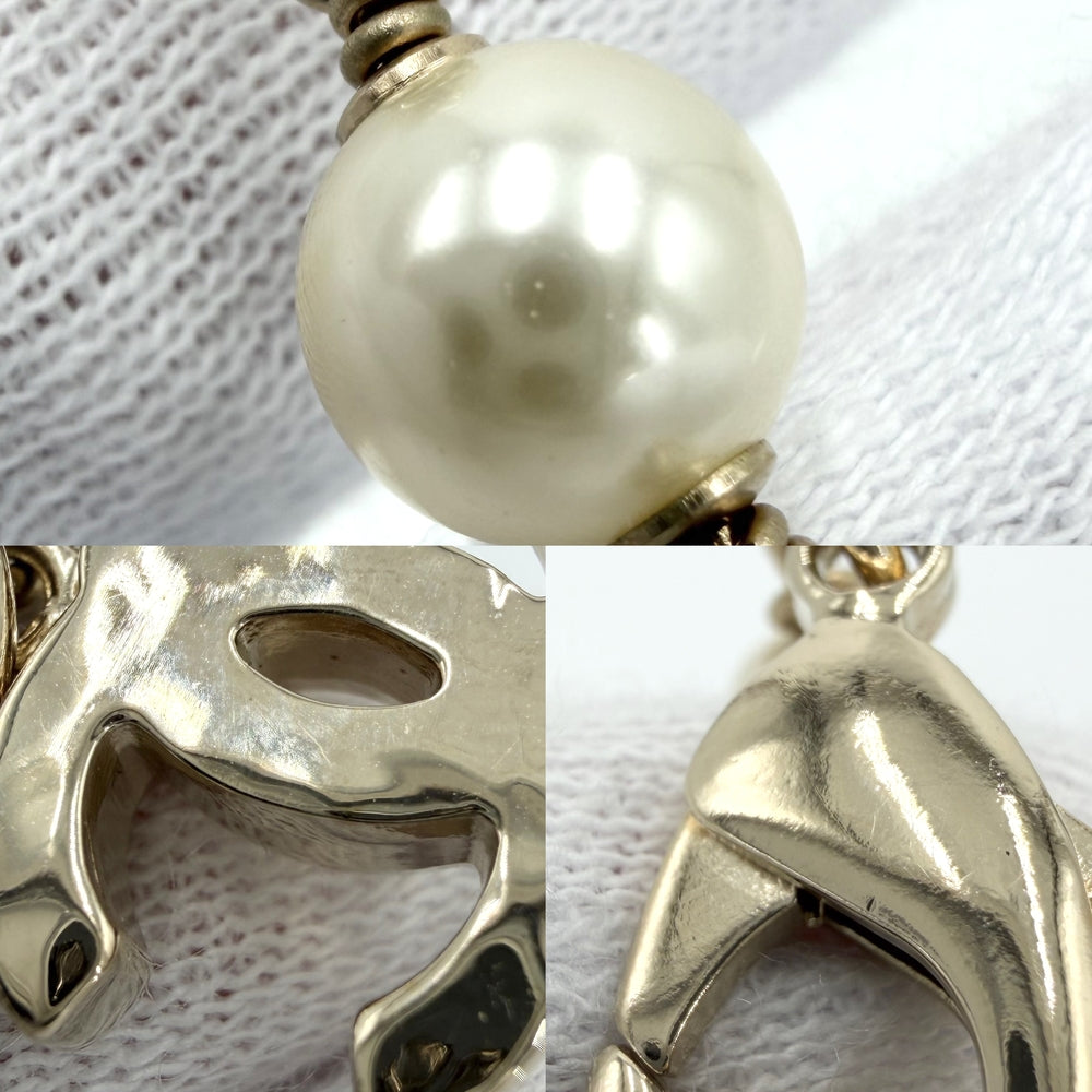 CHANEL シャネル ネックレス ココマーク アクセサリー ハート GP ラインストーン フェイクパール B22B ゴールド レディース 約26.5g 2022年【中古品】