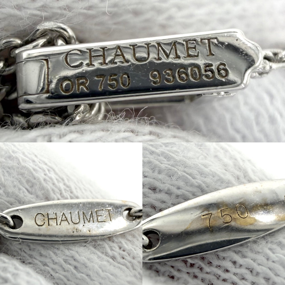 Chaumet ショーメ ネックレス アトラップモワ アクセサリー 18金WG 750 K18ホワイトゴールド ダイヤモンド シルバー パープル 紫
 レディース 約9.0g【中古品】