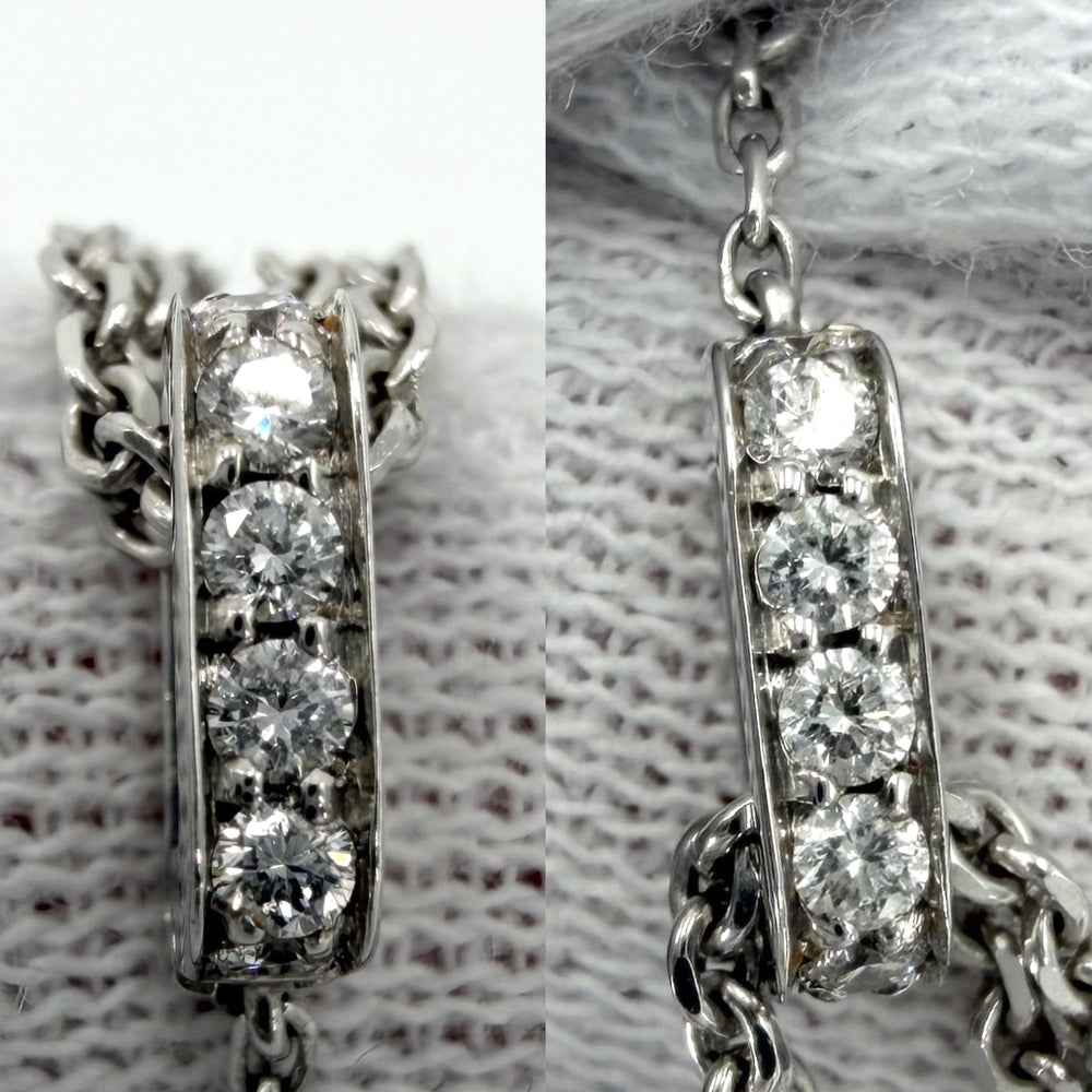 Chaumet ショーメ ネックレス アトラップモワ アクセサリー 18金WG 750 K18ホワイトゴールド ダイヤモンド シルバー パープル 紫
 レディース 約9.0g【中古品】
