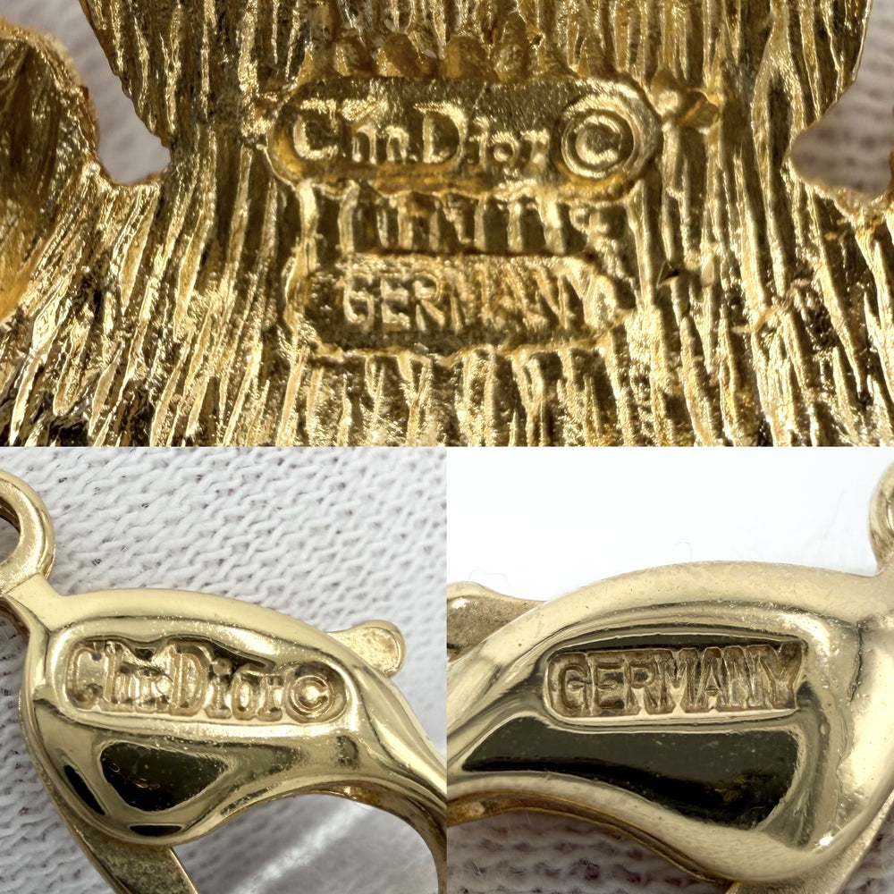 Dior ディオール ネックレス リース アクセサリー メタル フェイクパール ゴールド レディース 約73.5g【中古品】