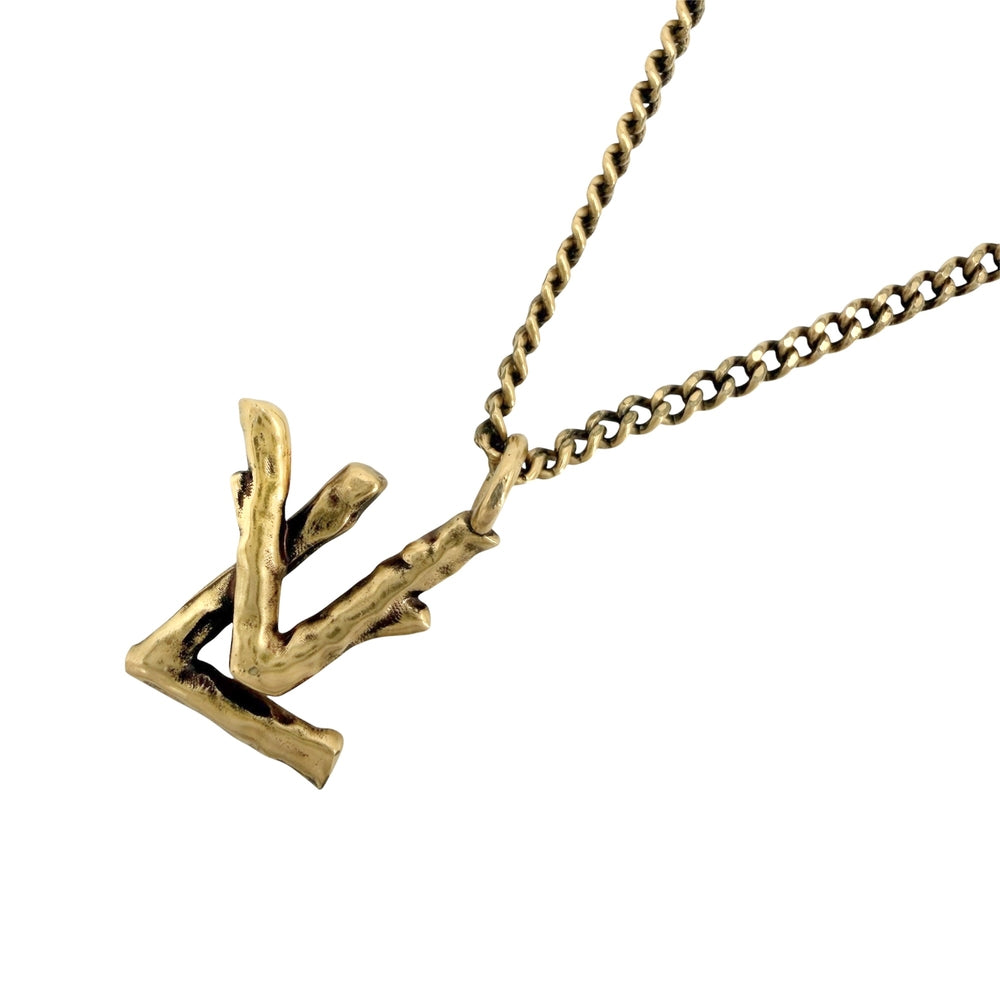 LOUIS VUITTON ルイヴィトン ネックレス LVトゥイッグ アクセサリー ペンダント MP2456 ゴールド レディース 約7.0g【中古品】