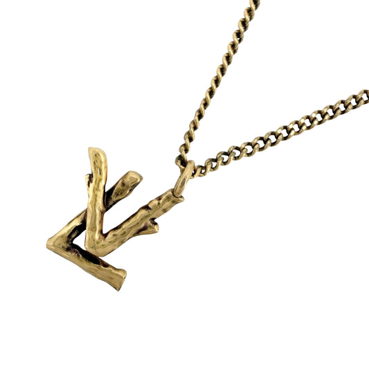 LOUIS VUITTON ルイヴィトン ネックレス LVトゥイッグ アクセサリー ペンダント MP2456 ゴールド レディース 約7.0g【中古品】