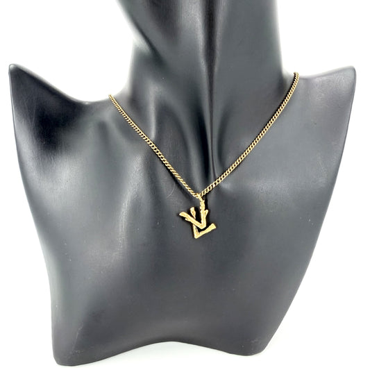 LOUIS VUITTON ルイヴィトン ネックレス LVトゥイッグ アクセサリー ペンダント MP2456 ゴールド レディース 約7.0g【中古品】