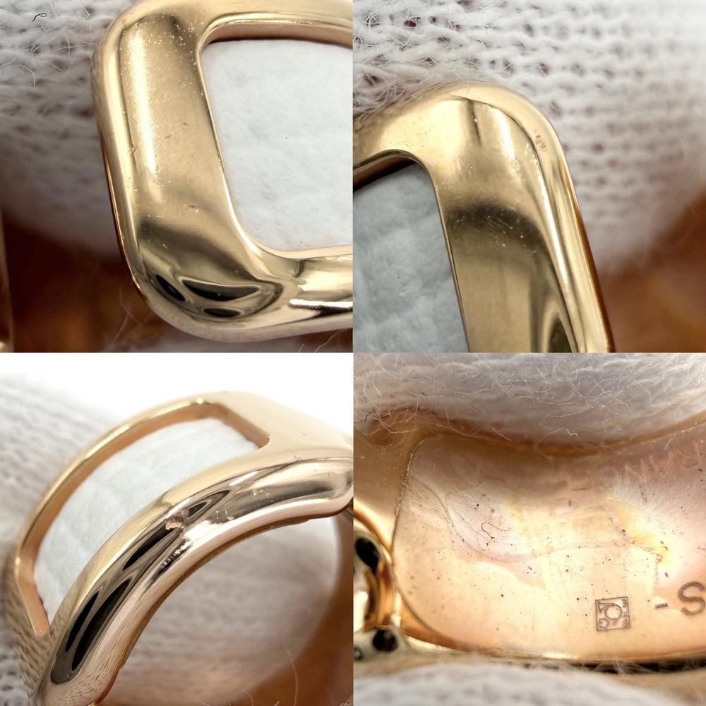 HERMES エルメス イヤリング オランプPM イヤーカフ Olympe アクセサリー レザー メッキ ホワイト 白 ゴールド レディース 約3.9g【中古品】