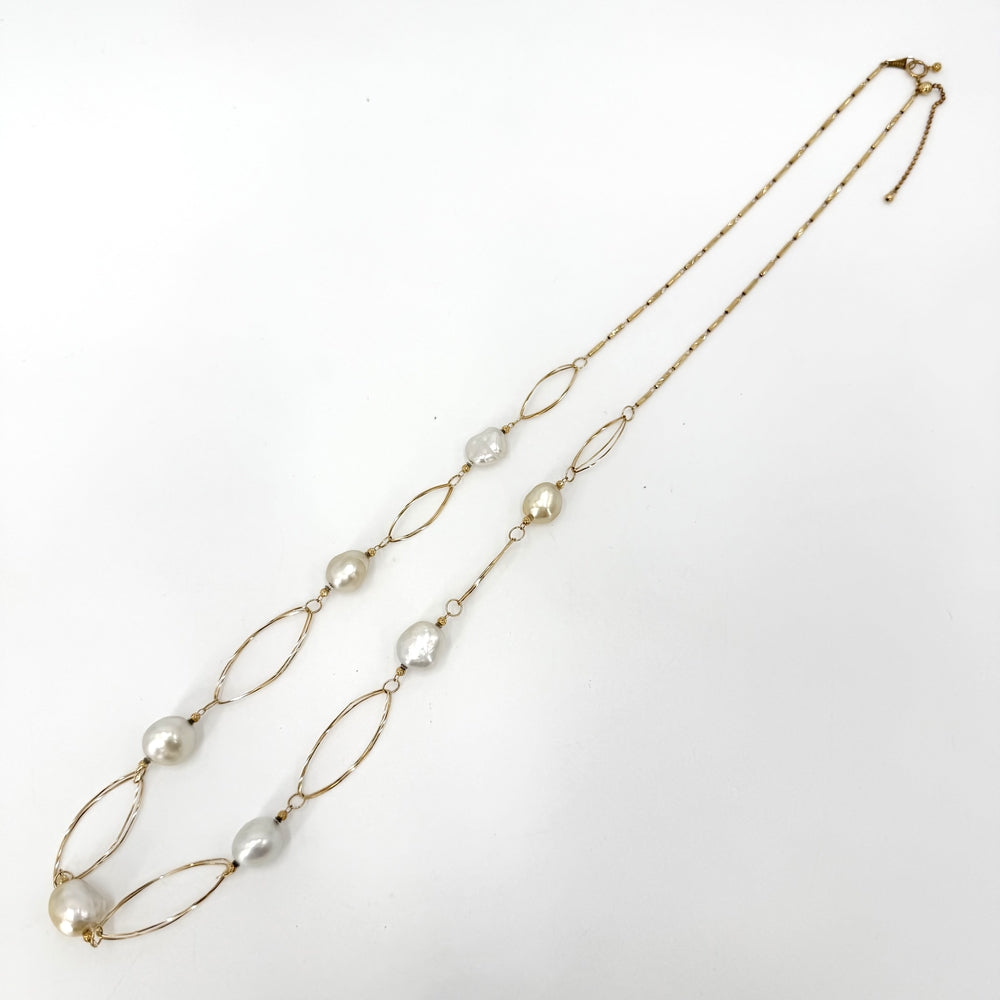 TASAKI タサキ ネックレス アクセサリー ジュエリー 18金 Au750 YG 真珠 K18イエローゴールド ゴールド ホワイト 白 レディース 約20.7g【中古品】