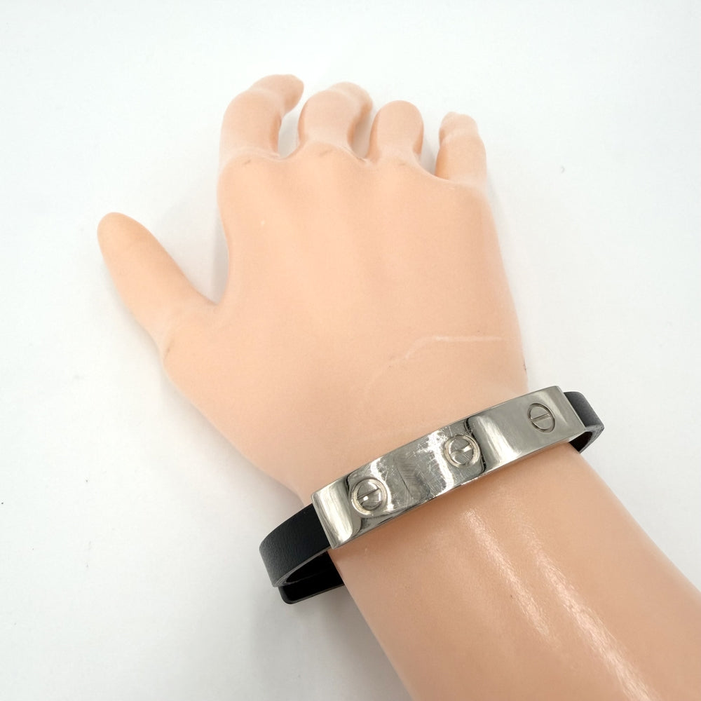 CARTIER カルティエ バングル ラブブレス ジュエリー アクセサリー LOVE Au750 18金WG 18サイズ メンズ レディース K18ホワイトゴールド ブラック 黒 シルバー金具 ユニセックス 約10.6g【中古品】