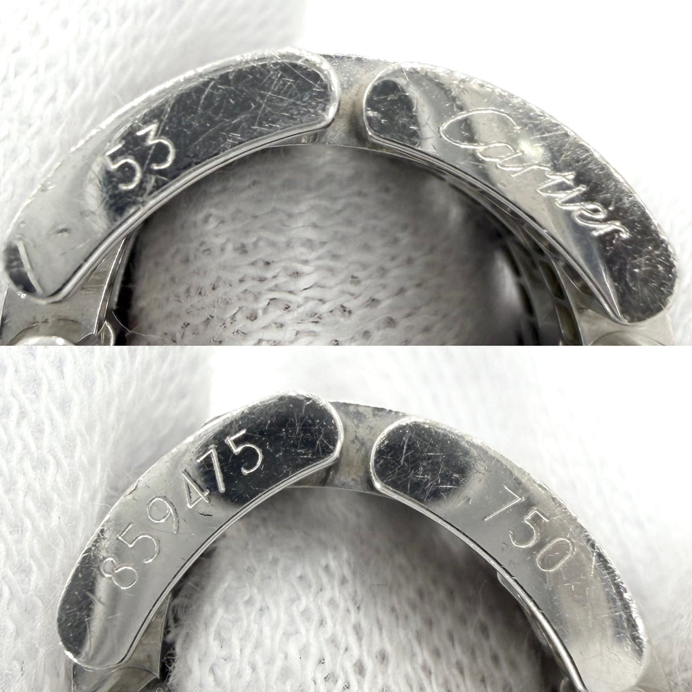 CARTIER カルティエ 指輪 マイヨン パンテール ５連 アクセサリー ジュエリー 18金WG Au750 53サイズ K18ホワイトゴールド ダイヤモンド 約12.5号 レディース 約17.7g【中古品】