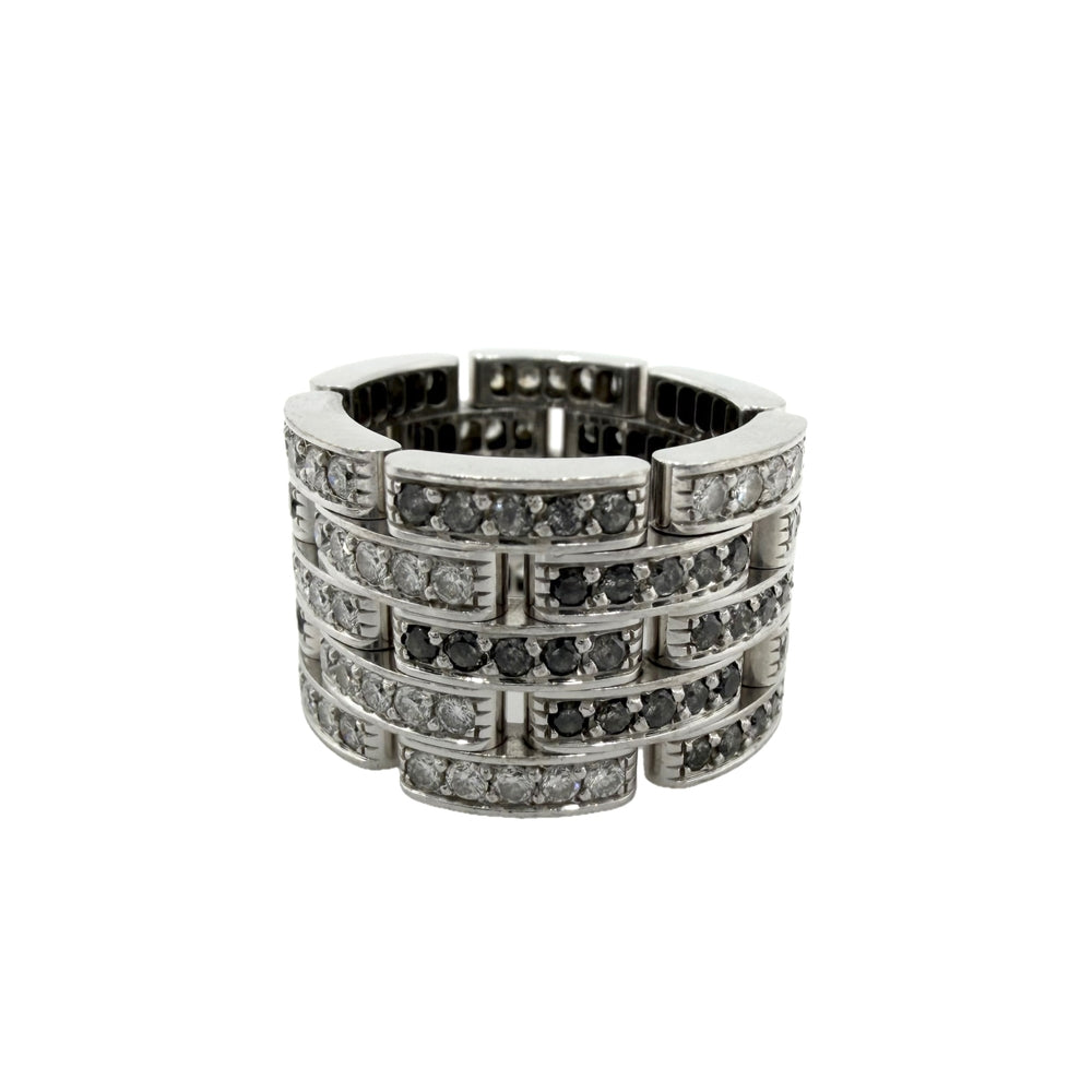 CARTIER カルティエ 指輪 マイヨン パンテール ５連 アクセサリー ジュエリー 18金WG Au750 53サイズ K18ホワイトゴールド ダイヤモンド 約12.5号 レディース 約17.7g【中古品】