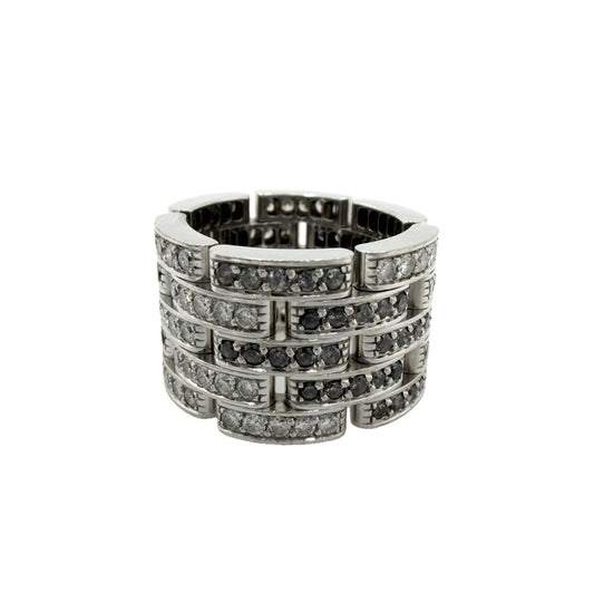 CARTIER カルティエ 指輪 マイヨン パンテール ５連 アクセサリー ジュエリー 18金WG Au750 53サイズ K18ホワイトゴールド ダイヤモンド 約12.5号 レディース 約17.7g【中古品】