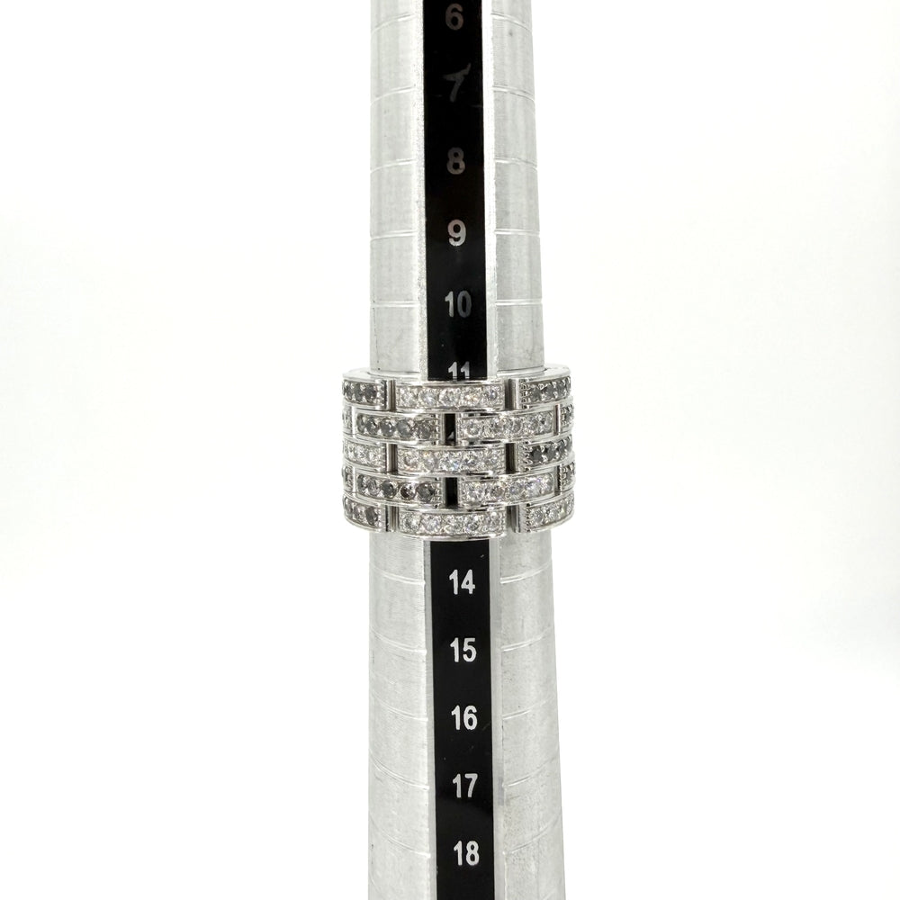 CARTIER カルティエ 指輪 マイヨン パンテール ５連 アクセサリー ジュエリー 18金WG Au750 53サイズ K18ホワイトゴールド ダイヤモンド 約12.5号 レディース 約17.7g【中古品】