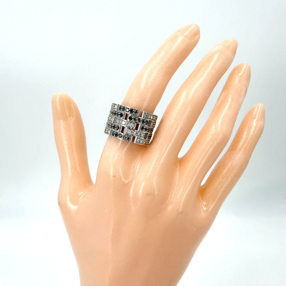 CARTIER カルティエ 指輪 マイヨン パンテール ５連 アクセサリー ジュエリー 18金WG Au750 53サイズ K18ホワイトゴールド ダイヤモンド 約12.5号 レディース 約17.7g【中古品】