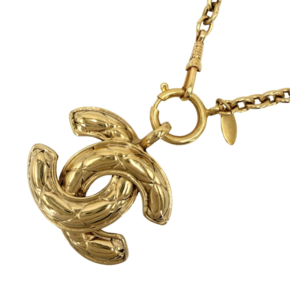 CHANEL シャネル ネックレス マトラッセ ココマーク ロングネックレス アクセサリー GP ゴールド レディース 約66.5g【中古品】