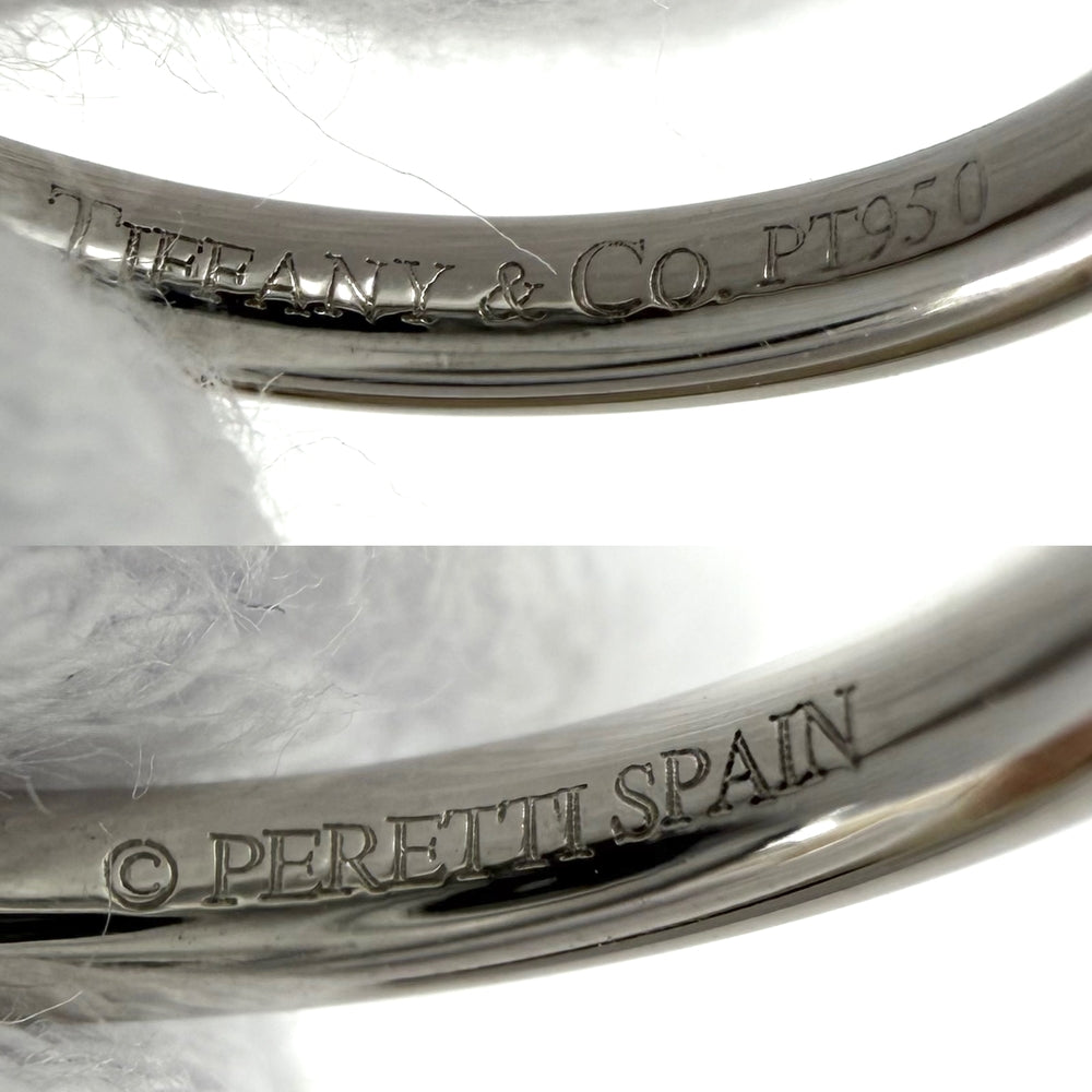 TIFFANY&Co. ティファニー 指輪 カーブドバンドリング エルサ・ペレッティ ジュエリー アクセサリー Pt950プラチナ ダイヤモンド 約5号 レディース 約2.9g【中古品】