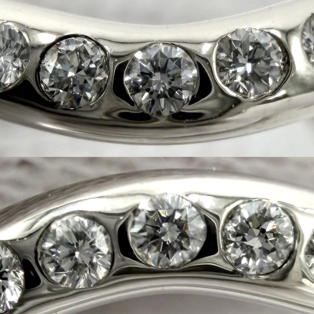 TIFFANY&Co. ティファニー 指輪 カーブドバンドリング エルサ・ペレッティ ジュエリー アクセサリー Pt950プラチナ ダイヤモンド 約5号 レディース 約2.9g【中古品】