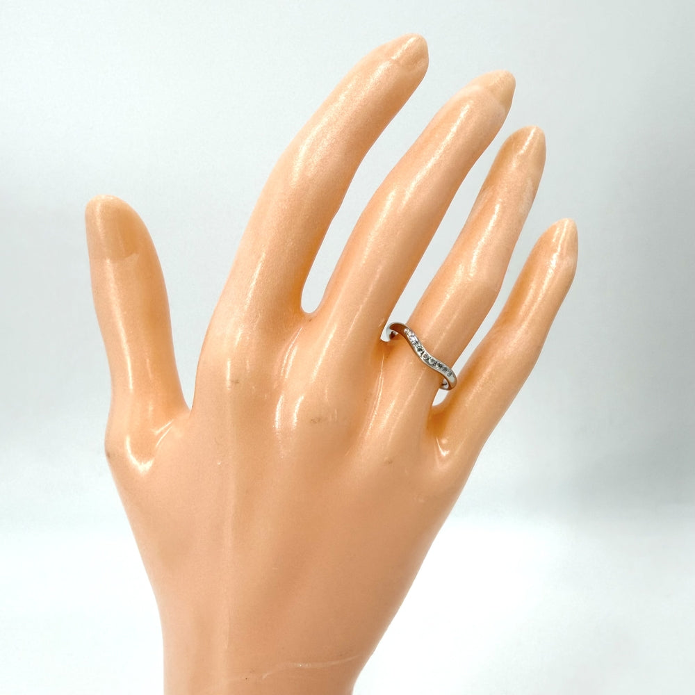TIFFANY&Co. ティファニー 指輪 カーブドバンドリング エルサ・ペレッティ ジュエリー アクセサリー Pt950プラチナ ダイヤモンド 約5号 レディース 約2.9g【中古品】