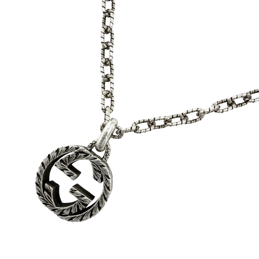 GUCCI グッチ ネックレス インターロッキングG GG ロングネックレス Ag925 ジュエリー アクセサリー シルバー925 シルバー メンズ 約17.9g【中古品】