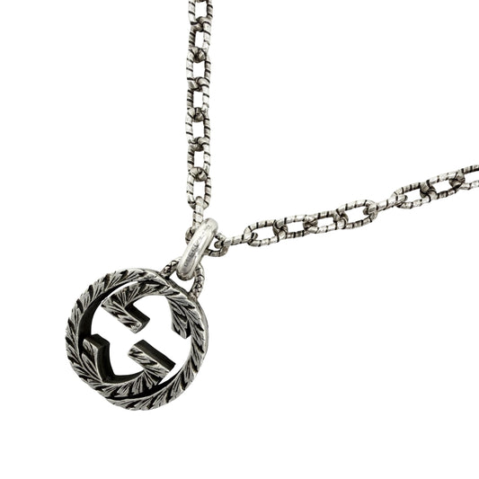 GUCCI グッチ ネックレス インターロッキングG GG ロングネックレス Ag925 ジュエリー アクセサリー シルバー925 シルバー メンズ 約17.9g【中古品】