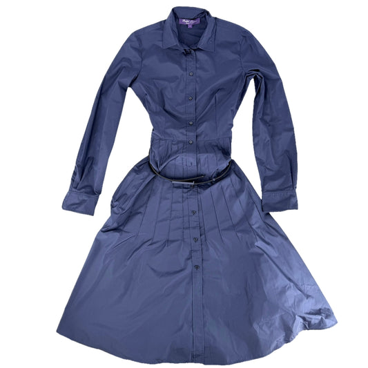 【秋物特集】 RALPH LAUREN ラルフローレン ワンピース シンプル ジャケット 服 アパレル ネイビー 紺 春 秋 ポリエステル レディース【中古品】
