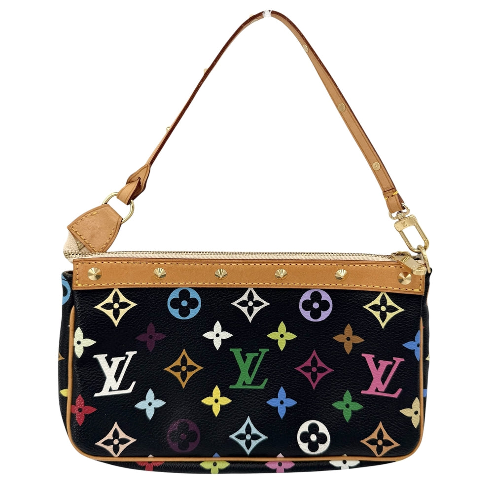 LOUIS VUITTON ルイヴィトン ハンドバッグ ポシェットアクセソワール アクセサリーポーチ ブラック 黒 M92648 モノグラムマルチカラー ノワール マルチカラー ゴールド金具 レディース【中古品】