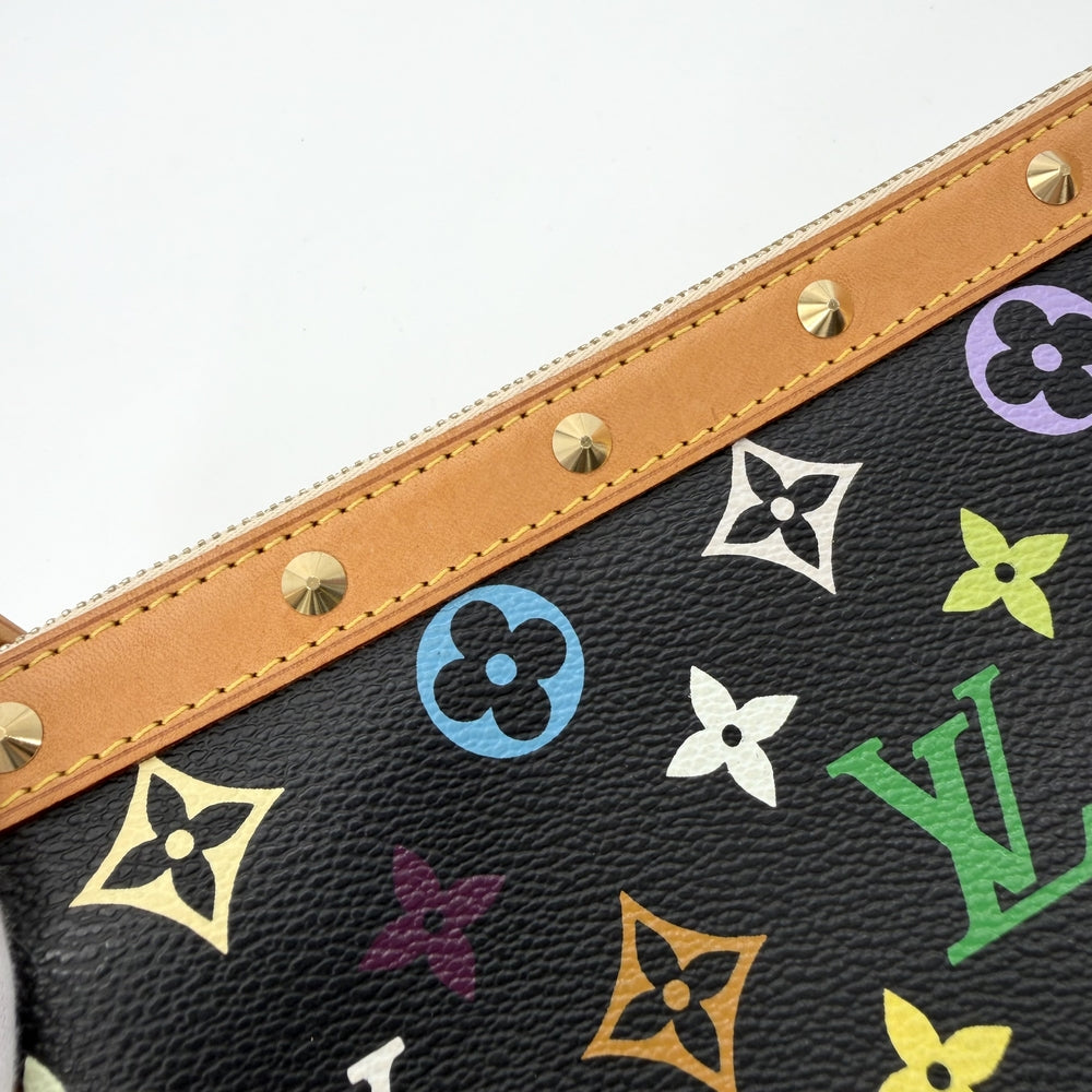LOUIS VUITTON ルイヴィトン ハンドバッグ ポシェットアクセソワール アクセサリーポーチ ブラック 黒 M92648 モノグラムマルチカラー ノワール マルチカラー ゴールド金具 レディース【中古品】