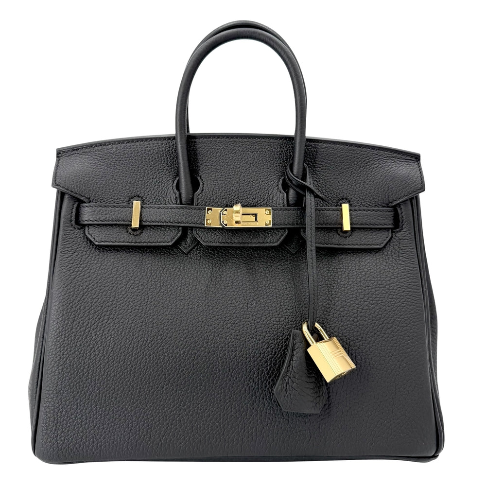 HERMES エルメス ハンドバッグ バーキン25 内縫い G刻印 トゴ ブラック系 ゴールド金具 レディース 2026年【中古品】