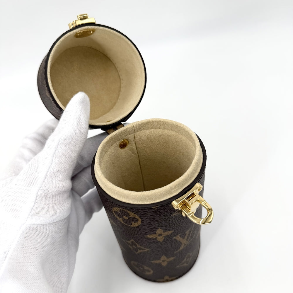 LOUIS VUITTON ルイヴィトン ポーチ モノグラム トラベルケース (200ML) パフュームケース LS0154 PVCコーティングキャンバス ブラウン 茶 ゴールド金具 レディース【中古品】