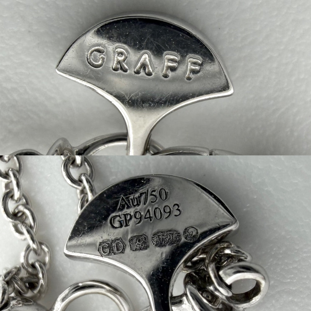 GRAFF グラフ ネックレス ワイルドフラワー ダブル ダイヤモンド ジュエリー アクセサリー 18金WG Au750 K18ホワイトゴールド ダイヤモンド レディース 約5.6g【中古品】