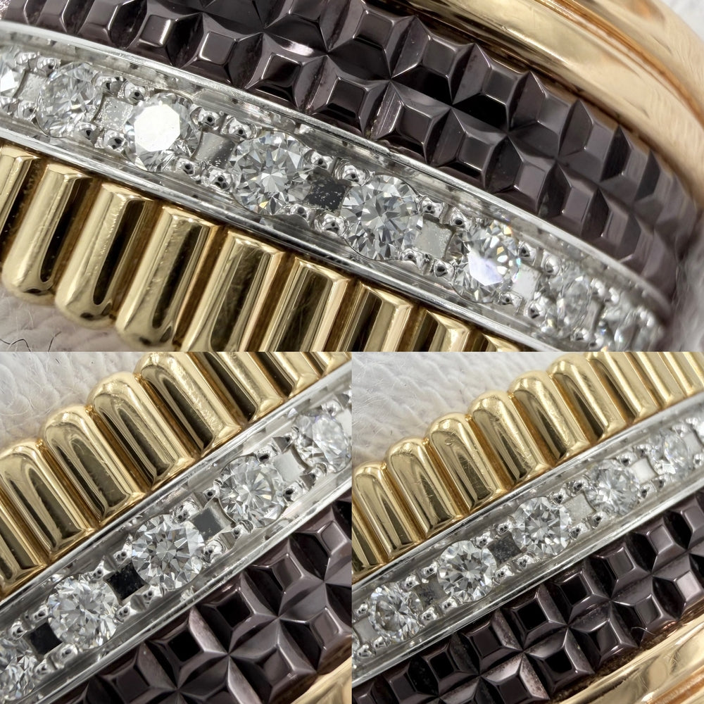 Boucheron ブシュロン 指輪 キャトル クラシックリング ラージ 18金 61サイズ K18イエローゴールド K18ピンクゴールド K18ホワイトゴールド ダイヤモンド 約20.5号 レディース 約15.5g【中古品】