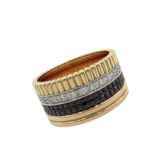Boucheron ブシュロン 指輪 キャトル クラシックリング ラージ 18金 61サイズ K18イエローゴールド K18ピンクゴールド K18ホワイトゴールド ダイヤモンド 約20.5号 レディース 約15.5g【中古品】