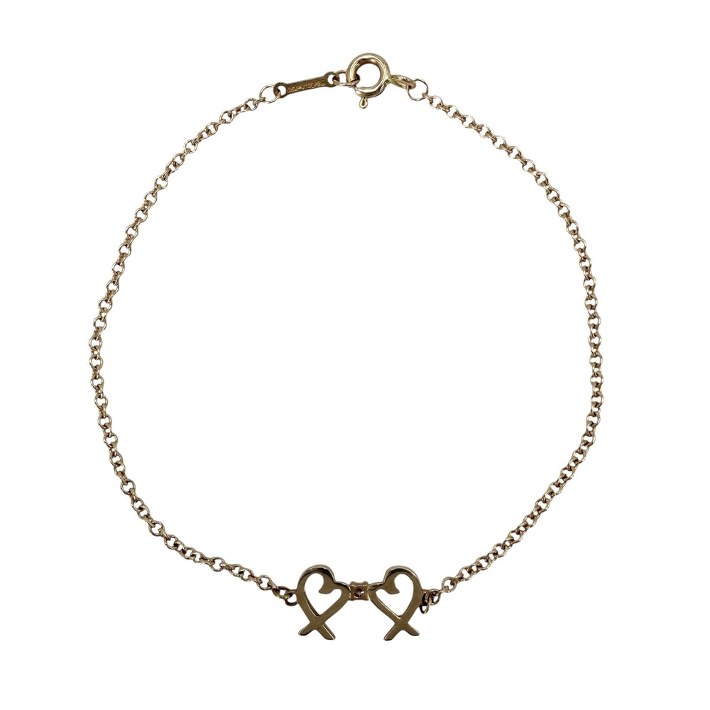 TIFFANY&Co. ティファニー ブレスレット ラビングハート ジュエリー アクセサリー 750 18金PG K18ピンクゴールド ダイヤモンド ピンクゴールド レディース 約1.9g【中古品】