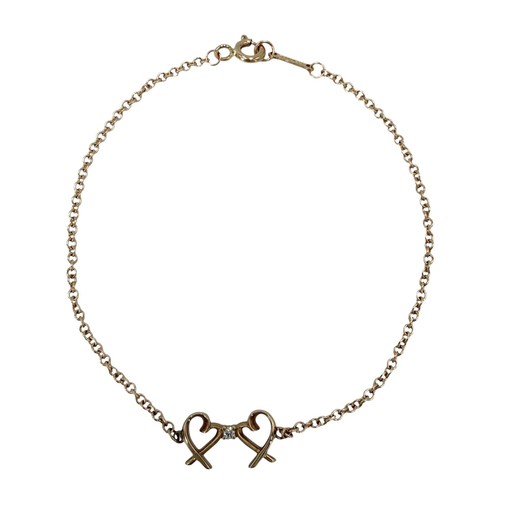 TIFFANY&Co. ティファニー ブレスレット ラビングハート ジュエリー アクセサリー 750 18金PG K18ピンクゴールド ダイヤモンド ピンクゴールド レディース 約1.9g【中古品】