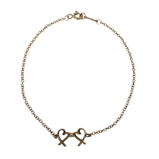 TIFFANY&Co. ティファニー ブレスレット ラビングハート ジュエリー アクセサリー 750 18金PG K18ピンクゴールド ダイヤモンド ピンクゴールド レディース 約1.9g【中古品】