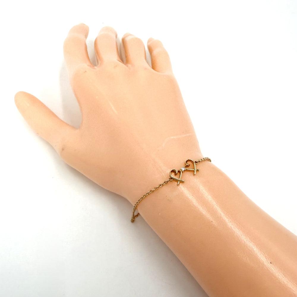 TIFFANY&Co. ティファニー ブレスレット ラビングハート ジュエリー アクセサリー 750 18金PG K18ピンクゴールド ダイヤモンド ピンクゴールド レディース 約1.9g【中古品】