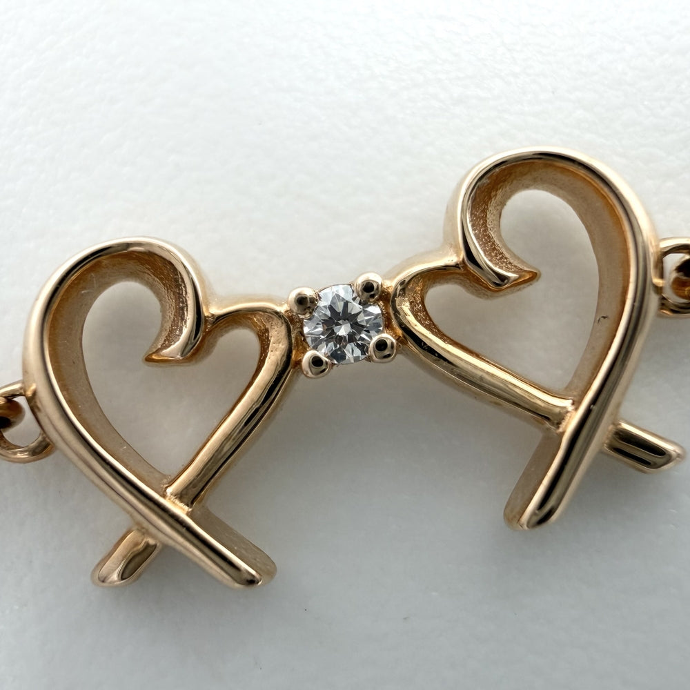 TIFFANY&Co. ティファニー ブレスレット ラビングハート ジュエリー アクセサリー 750 18金PG K18ピンクゴールド ダイヤモンド ピンクゴールド レディース 約1.9g【中古品】