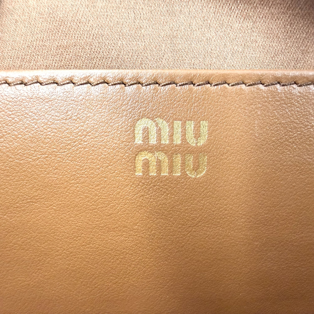 MIUMIU ミュウミュウ 2WAY アルカディ ミニバッグ ショルダーバッグ ハンドバッグ レザー ブラウン 茶 ゴールド金具 レディース【中古品】
