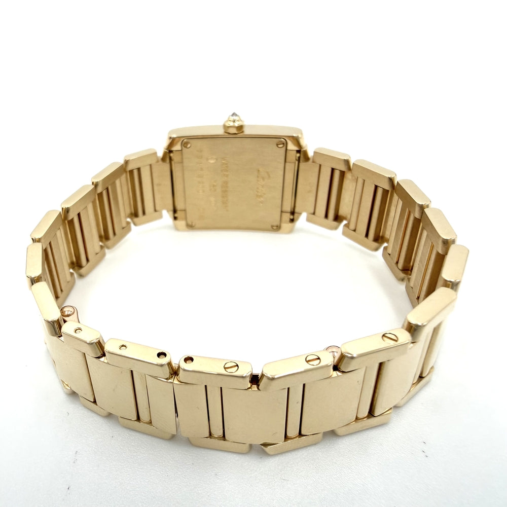 CARTIER カルティエ 腕時計 ダイヤベゼル タンクフランセーズSM QZ ウォッチ TANK FRANCAISE 750 18金 cal.2385 2385 クオーツ K18イエローゴールド ダイヤモンド ゴールド レディース【中古品】
