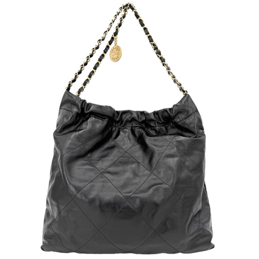 CHANEL シャネル ショルダーバッグ シャネル22 チェーンショルダーバッグ AS3261 レザー ブラック 黒 ゴールド金具 レディース【中古品】