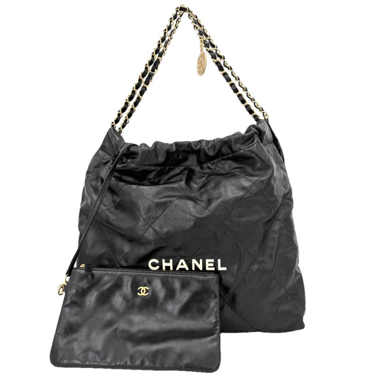 CHANEL シャネル ショルダーバッグ シャネル22 チェーンショルダーバッグ AS3261 レザー ブラック 黒 ゴールド金具 レディース【中古品】