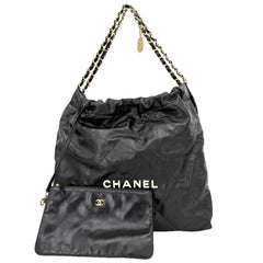 CHANEL シャネル ショルダーバッグ シャネル22 チェーンショルダーバッグ AS3261 レザー ブラック 黒 ゴールド金具 レディース【中古品】