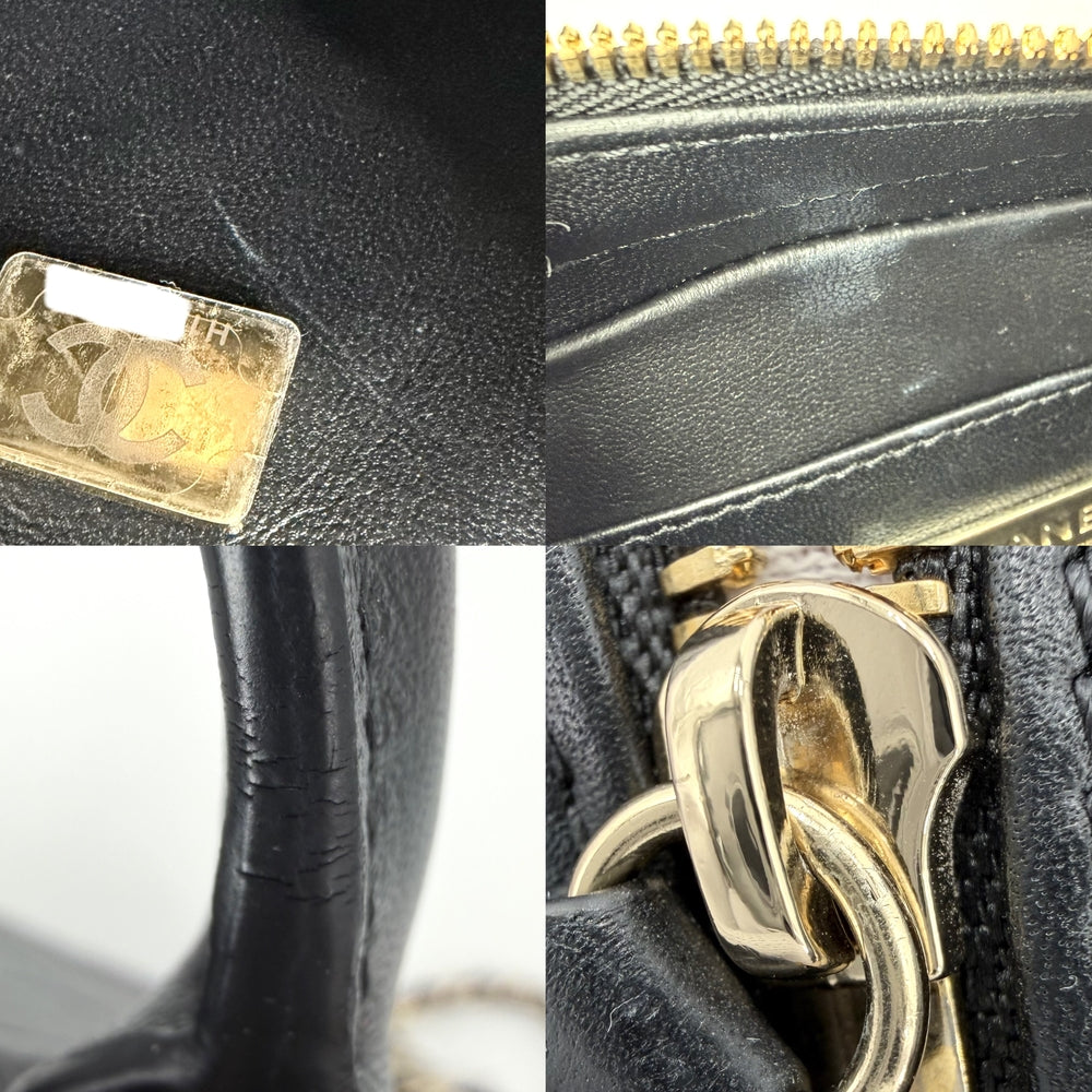 CHANEL シャネル 2WAY マトラッセ ココマーク ショルダーバッグ スモールバニティ AS3344 レザー ブラック 黒 ゴールド金具 レディース【中古品】