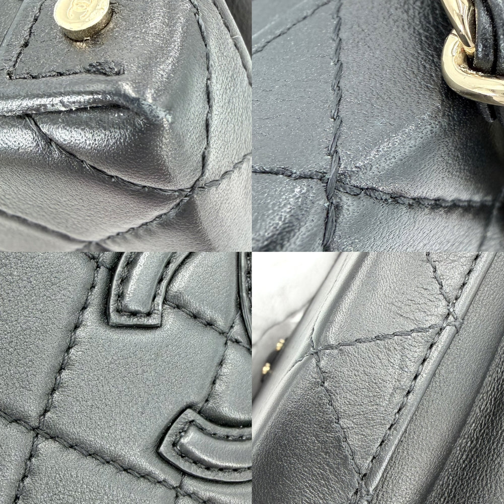 CHANEL シャネル 2WAY マトラッセ ココマーク ショルダーバッグ スモールバニティ AS3344 レザー ブラック 黒 ゴールド金具 レディース【中古品】