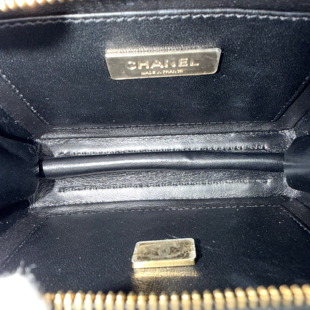 CHANEL シャネル 2WAY マトラッセ ココマーク ショルダーバッグ スモールバニティ AS3344 レザー ブラック 黒 ゴールド金具 レディース【中古品】
