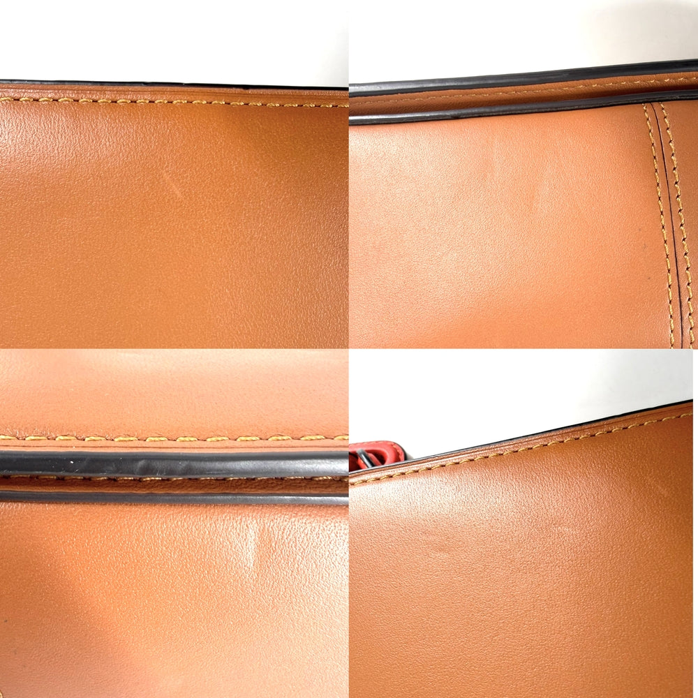 COACH コーチ ハンドバッグ ストゥディオ ショルダーバッグ 19 ウィズパッチ CA136 レザー ブラウン 茶 マルチカラー ゴールド金具 レディース【中古品】