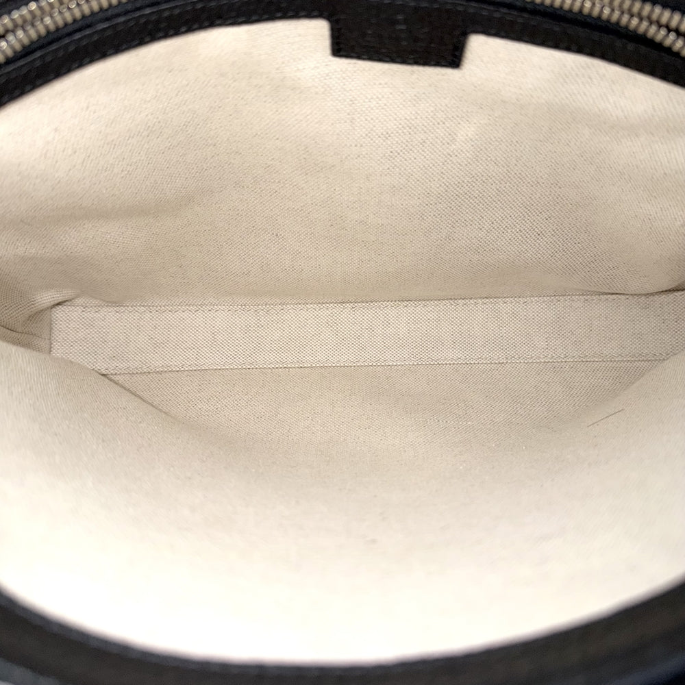 GUCCI グッチ ショルダーバッグ ジャンボGG ミディアム メッセンジャー 2WAY クラッチバッグ セカンドバッグ 696009 レザー ブラック 黒 シルバー金具 メンズ【中古品】