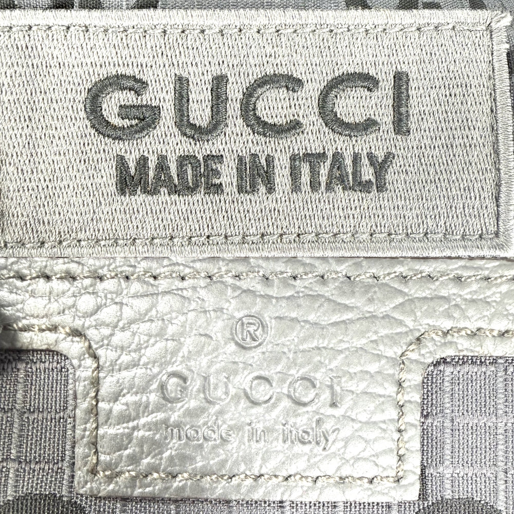 GUCCI グッチ リュック GGリップストップ バックパック 767923 ナイロン レザー グレー シルバー金具 メンズ【中古品】